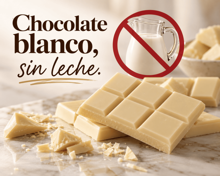 Chocolate blanco sin leche y sin alérgenos